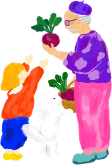 Grandpa with vegetables